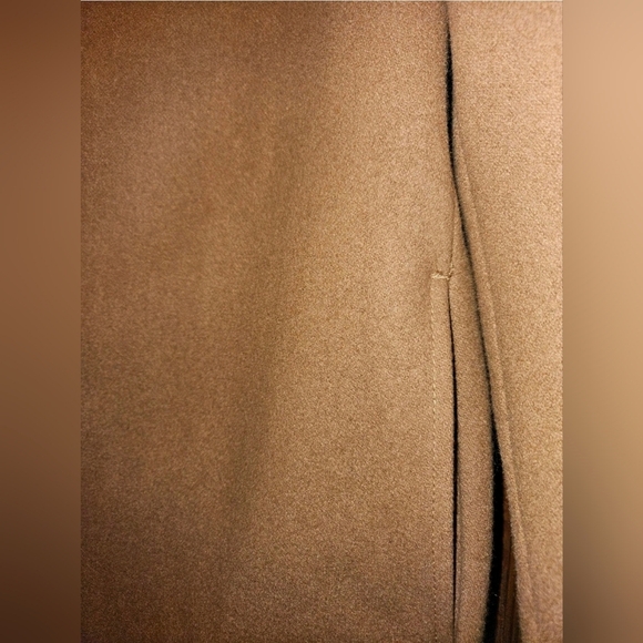 Topman Men's Classic Fit 3 Button Wool Blend Overcoat - Camel - Large - Picture 5 of 6